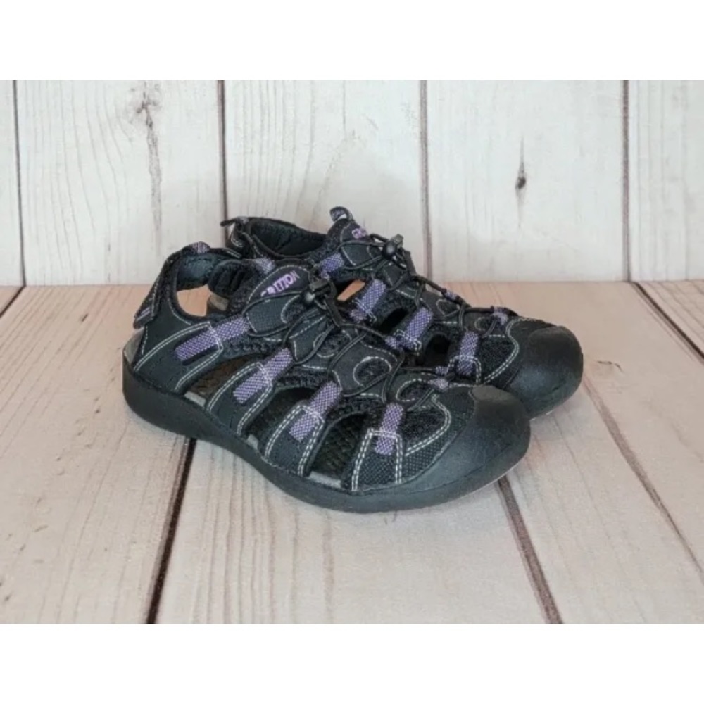 Grition Black Purple Sports Sandals Adjustable Heel Strap 81330138 Women's 7.5